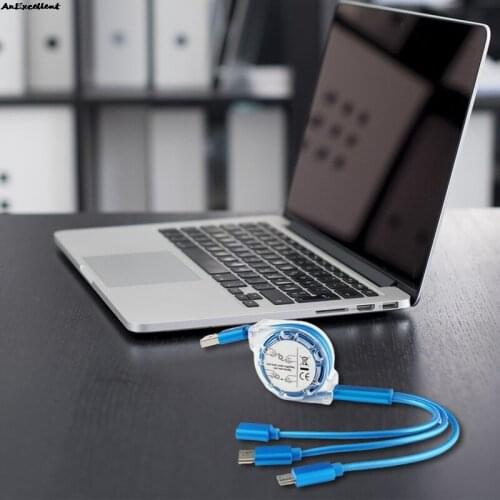 Mobile Phone Cable Charging Cable Universal Extension Cable For Android Apple Type-c 3 In 1 telescopic Data Cable Multi Function