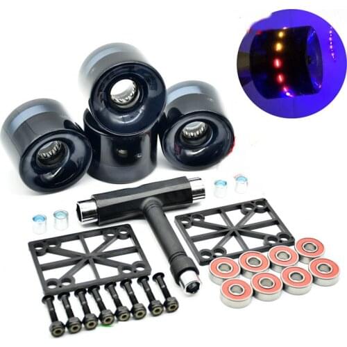 Skateboard Flash Wheel LED Light Big And Small Fish Plate Brush Street Wheel Long Board Refitting Low Noise Soft Wheel 60mmx45mm