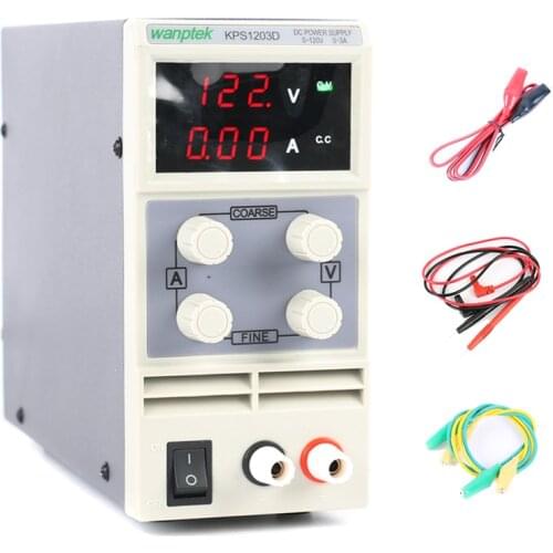 KPS1203D Adjustable High Precision Double LED Display Switch DC Power Supply Protection Function 120V3A 110V/220V 0.1V/0.01A EU