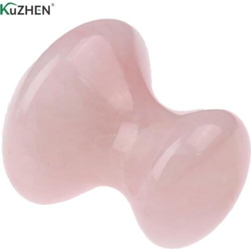 Natural Rose Quartz Mushroom Facial Back Foot Acupuncture Massage Scraper SPA Therapy Jade Board Face Massager Gua Sha Tools