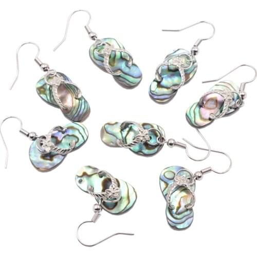 Fashion Earring for Women Natural Abalone Shell Drop Earrings Charm Bohemian Female Paua Shells Dangle Eardrop Gift Jewelry A861