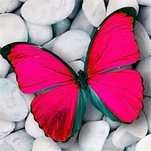 Diy Diamond Painting Embroidery Full Diamond Cross Stitch Needlework Set Rhinestone Crafts Wall Decor Red butterfly HL515