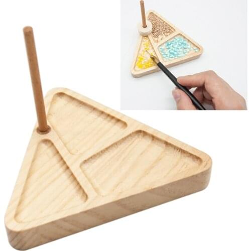Wooden Bead Loom Kit Triangle Weaving Beading Beads DIY Knitting Machine Board