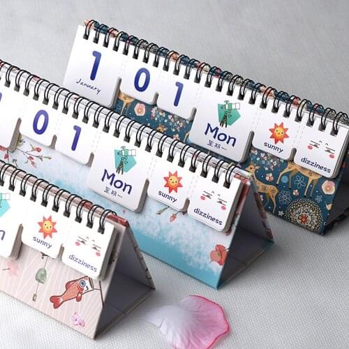 2021 Cute Animal Starry Sky Desk Calendar Tearable Perpetual Calendar Daily Table Planner 2020.08~2021.12
