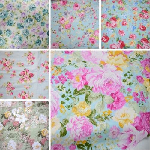 2021New Fabric printing fresh floral Twill Cotton Fabric DIY Childrens Wear Cloth Make Bedding Quilt Decoration Home Doll Cloth