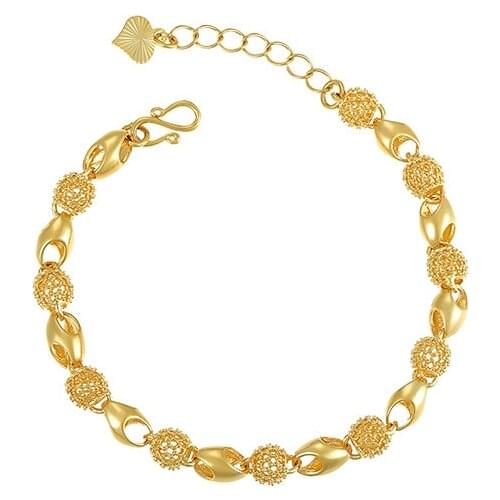 New Plated 24K Bracelets Round shape Chain For Womens Accessories Fashion Jewelry Valentines Mothers Day gift
