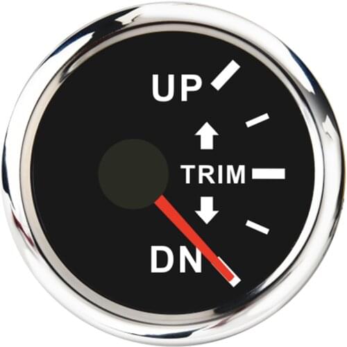 2'' 52mm Up to Dn Trim Gauge Outboard Engine Meter For Marine Boat 0-190ohm Fit Yacht Red Backlight 12V 24V Left Right Display
