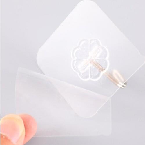 Useful 5PCs Transparent Strong Self Adhesive Door Wall Hangers Towel Mop Handbag Holder Hooks For Hanging Kitchen Bathroom Parts