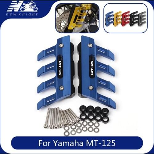 With Logo For Yamaha MT-125 mt125 Motorcycle Aluminum mudguard side protection block front fender anti-fall slider Accessories