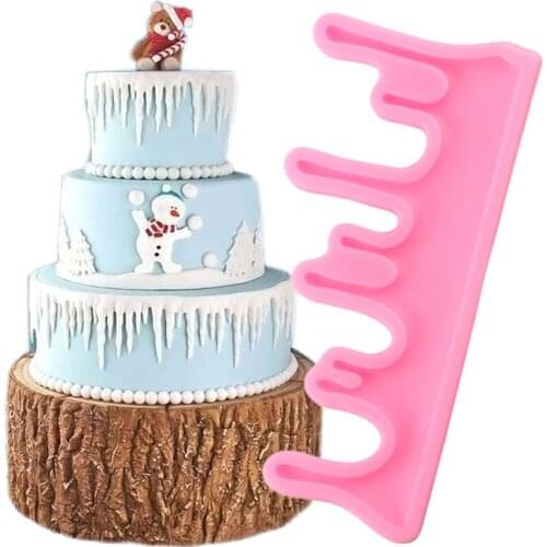 Lava Icicle Silicone Mold Cake Border Chocolate Making Molds Fondant Cake Decorating Tools DIY Party Resin Clay Candy Mould