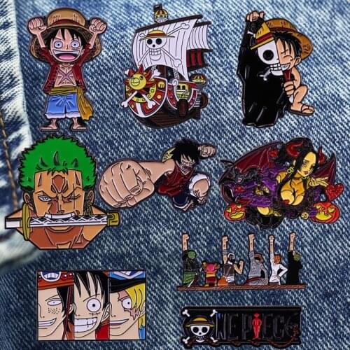 Cute Japan classic Cartoon Comic Brooch Metal Enamel Lapel Badge Collect Denim Jacket Backpack Pin Children Fashion Gift