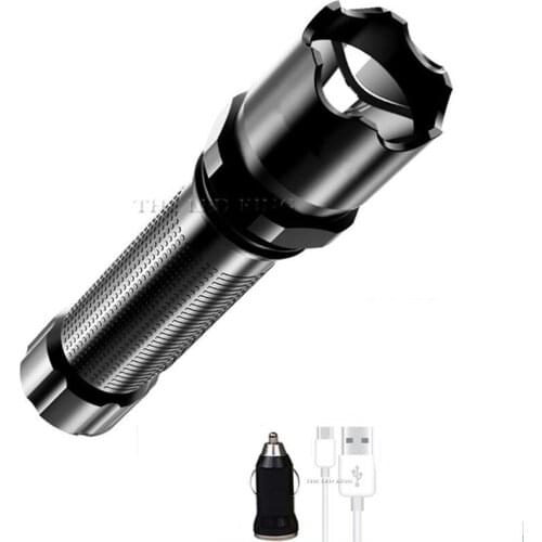 Mini Led Flashlight Built In Battery Focus Torch Lamp 2000 Lumen Adjustable Penlight Outdoor Camping Waterproof Flashlight
