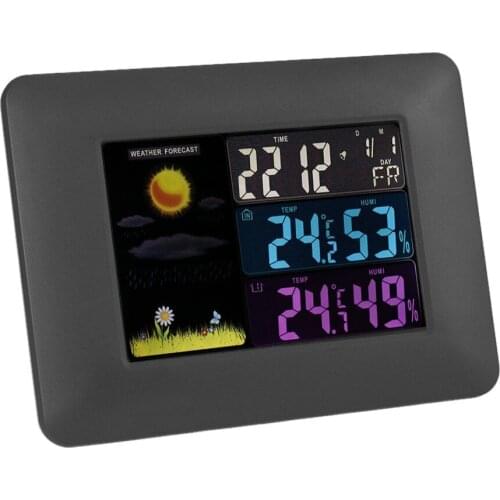 TS-A97 Color Screen Weather Clock Multi Function Wireless Thermometer Indoor And Outdoor Temperature And Humidity Moisture