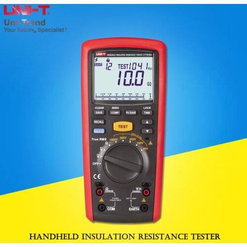 UNI-T UT505A Handheld Insulation Resistance Tester; 1000V digital megger / true RMS / PI / Timing measurement
