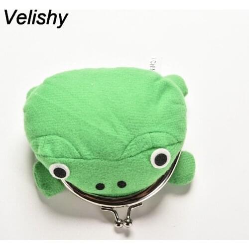 Velishy 1PC Cute Cosplay Hotsale Frog Wallet Anime Cartoon Wallet Coin Purse Manga Flannel Wallet Bag