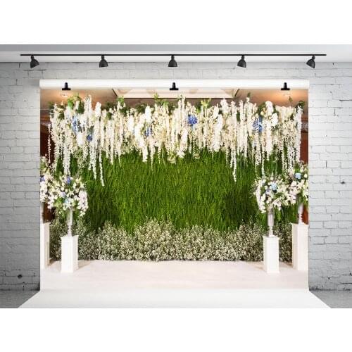 VinylBDS Wedding Stage Photo Background Flower Wall Backgrounds For Photo Studio Wedding Decoration Photography Backdrops