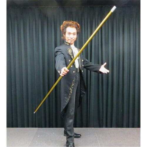 1.5M Long Golden Metal Magic Appearing Cane Cudgel Professional Magician Metal Cudgel Magic Tricks Stage Gimmick Magia Wand