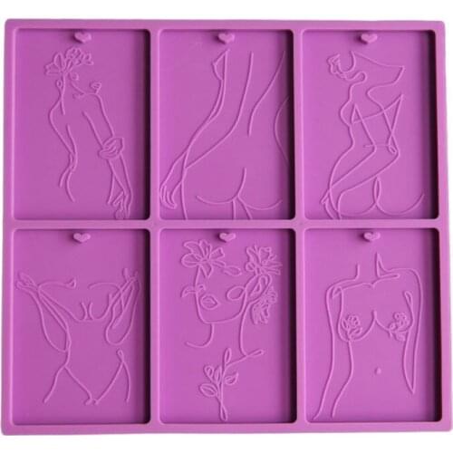 1PC Personality Pattern Keychain Epoxy Resin Mold DIY Handmade Craft Jewelry Accessories Silicone Moulds