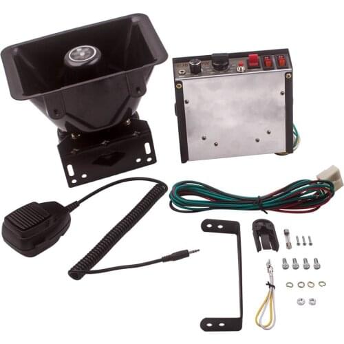 200W 9 Sound Loud Car Warning Alarm Fire Horn PA System Speaker MIC Kit 12V