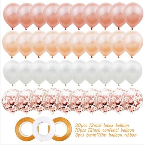 22/43pcs Rose Gold Balloon Set 1st Birthday Boy Girl Baby Shower Wedding BIrthday Party Decor Bachelor Party Bride to Be Team