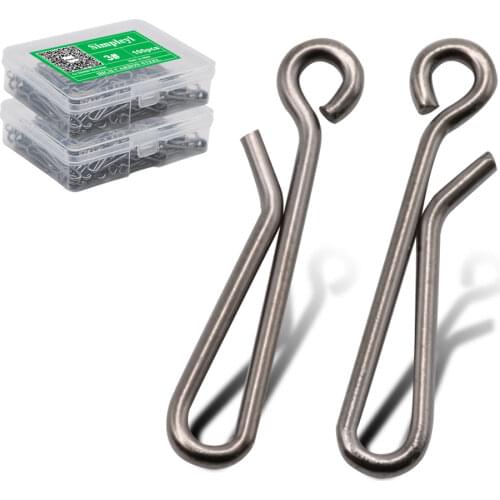 50pcs Hanging Snap Tackle Connector Stainless Steel Fishing Accessories Lure Line Hook Fish Carp Tool Pin Rig Sea Solid Rings