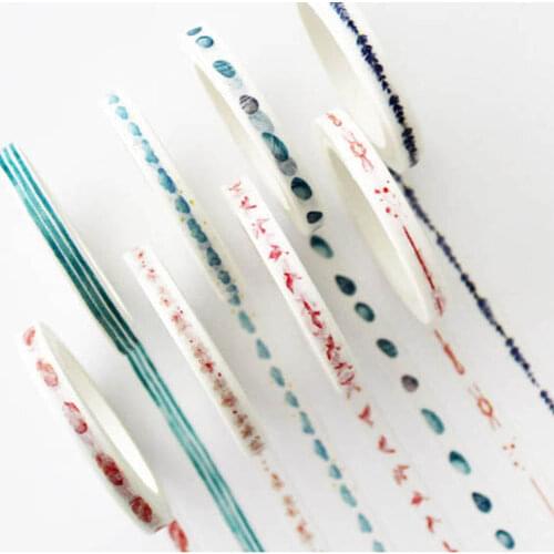 7M Kawaii Thin Line Color Washi Tape Diary Scrapbooking DIY Decoration Photo Album Dividing Tape Masking Tapes free shipping