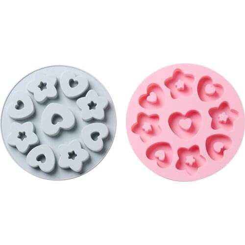 9 holes Non-stick Diamond Heart Star Shape Silicone Cake Baking Molds for Cookie