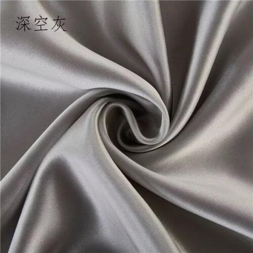 19 mm Silk Satin Fabric 100% pure mulberry silk Gray Champagne colors 114 cm 45'' width 88 gsm 50 meters for small wholesale