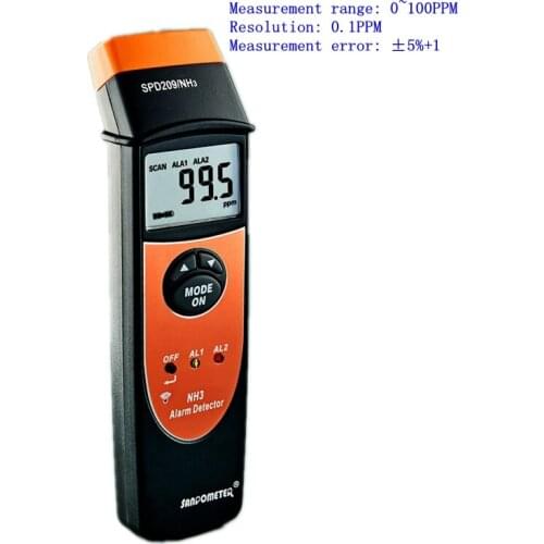 LCD Digital Ammonia NH3 Detector 0-100PPM Sound Light Alarm Precise 0.1PPM Handheld Ammonia Leak Gas Monitor Backlight Display