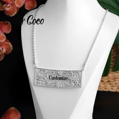 Cring Coco Hawaiian Letter Necklace Polynesian Micronesia Gold Plated Custom Your Name Pendant Chain Necklaces for Women Couples