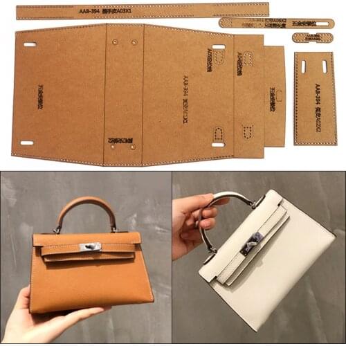 Leather Handmade DIY Ladies Shoulder Bag Messenger Bag Handbag Wallet Sewing Pattern Hard Kraft Paper Stencil Template19*12*5cm