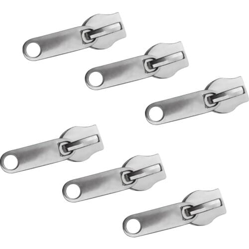 6 Pieces / Set #10 Metal Long Pull Zip Slider Zipper Repair Kit Replacement For Boat Canvas, Sleeping Bags and Tents