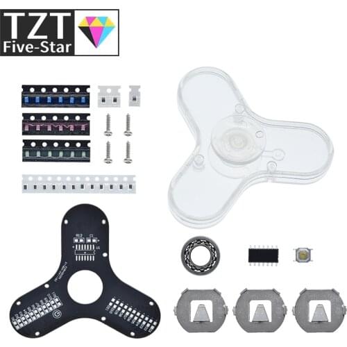 TZT Electronic Diy Kit Fingertip Gyro LED Manufacture Kit Fun Welding Diy Kt RG550 Alleviate Fatigue Loosen Body And Mind