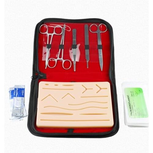 High Quality Surgical Skin Suture Simulated Training Kit Needle Scissors Tool Operate Suture Practice Dental Teaching Model