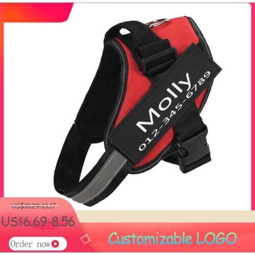 Nylon fashion professional training vest with outdoor safety reflective pet chest strap adjustable speed control belt custom LGO