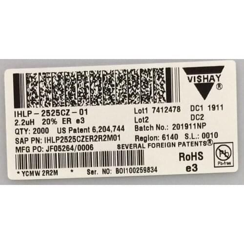 IHLP2525CZER2R2M01 Low Profile ,High-Current IHLP Inductors VISHAY 6.86x6.47x2 0.22uH 23A