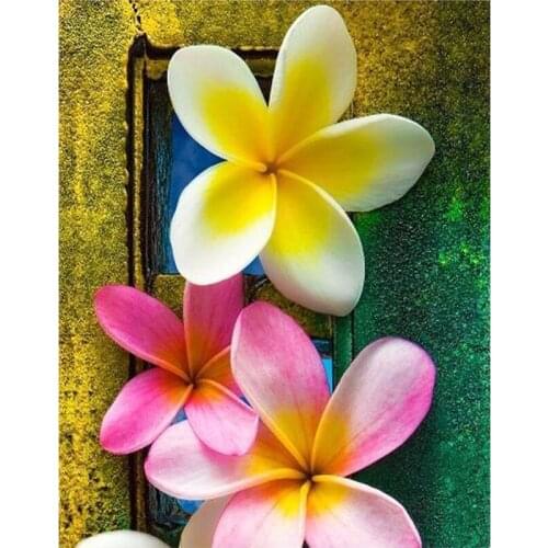 New Arrivals Diamond Painting Frangipani Full Round Flower Magnolia Kit 5D DIY Diamond Embroidery Mosaic Decorations Home