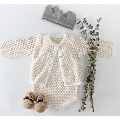 Baby Girls Clothes Autumn Baby knitted Romper Set Infant Newborn Baby Girl Cardigan Boys Sweater Cotton Baby Jumpsuit For Girls