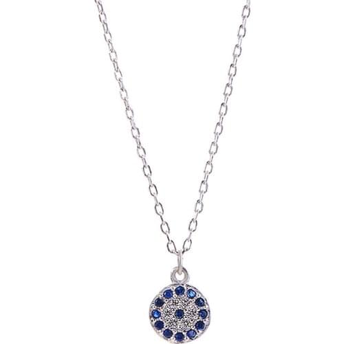 Evil Turkish Eye Necklace For Women Blue Crystal Silver Color Necklace Rose Gold Thin Chain Dainty Necklace Choker Lucky Jewelry