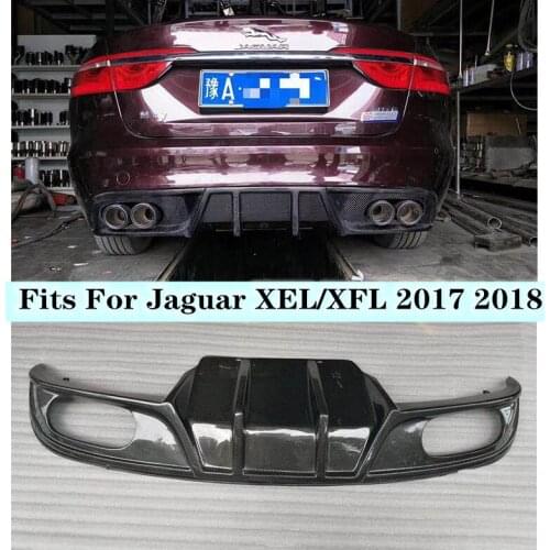 High quality Carbon fiber Car Rear Trunk Lip Bumper Diffuser Protector Cover Fits For Jaguar XEL/XFL 2017 2018 2019