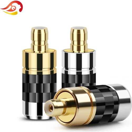 QYFANG Aluminum Alloy Earphone Plug Carbon Fiber 1655 1659Ti Pin Gold Plated Audio Jack Wire Connector For Acoustune Headphone