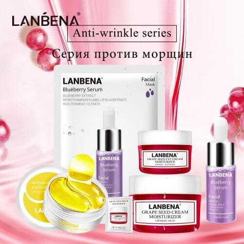LANBENA Anti Wrinkle Series Skin Care Retinol Eye Patches Serum Nourishing Grape Seed Retinol Eye Patches Sheet Mask Face Sets