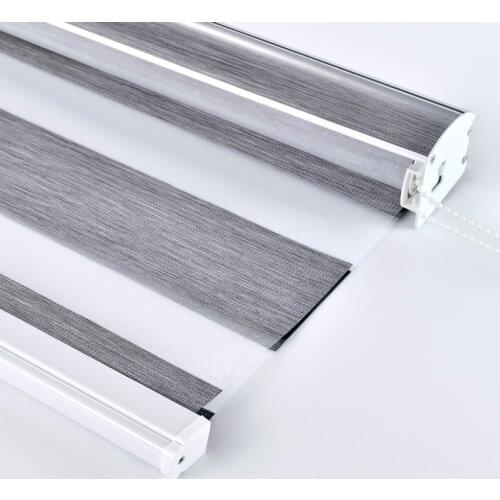 Beautiful and fashion design household window shades fabric inserted zebra blinds with pull cord