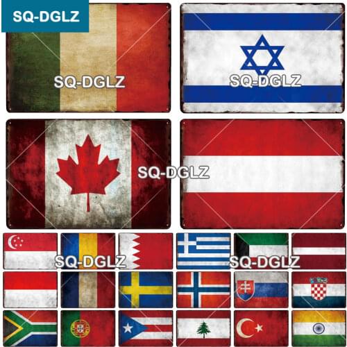 [SQ-DGLZ] Italy Flag Metal Sign Vintage Plaque Tin Sign Wall Decor For Bar Pub Metal Crafts Retro Travel Poster