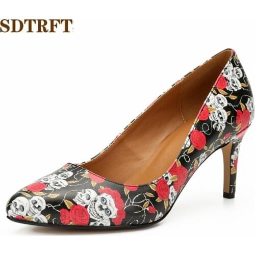 SDTRFT Crossdresser Plus:36-47 48 Casual Stiletto 8cm thin heels sexy Nightclub pumps womens Leopard Print shoes zapatos mujer
