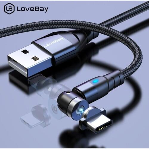540 Rotate Magnetic Cable Fast Charging Magnet Charger Micro USB Type C Cable Mobile Phone Wire Cord For iPhone Samsung Xiaomi