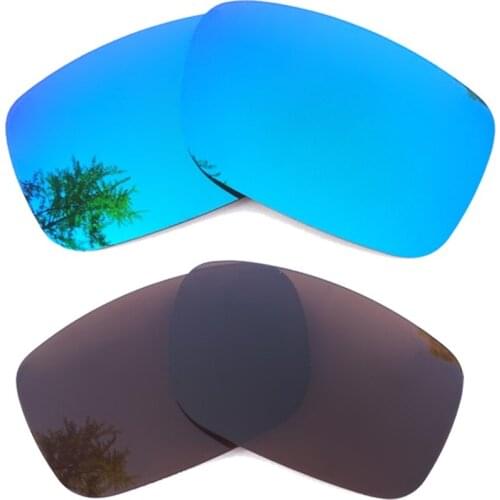 Ice Blue Mirrored & Brown Polarized Replacement Lenses for X Squared Frame 100% UVA & UVB