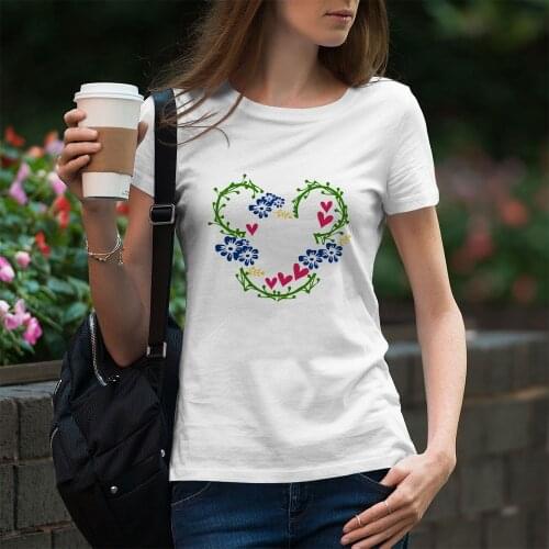 Summer Women T-Shirts New Products Mickey Mouse Pattern Kawaii Dropship Harajuku Fashion White T Shirt Female Outdoor O-Neck Top