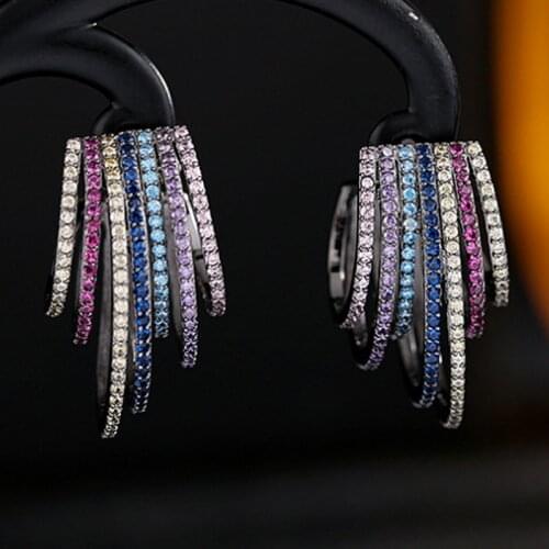 Zlxgirl jewelry Classic colorful zirconia wedding Earrings jewelry fine womens couple earing gifts mirco paved stud earring