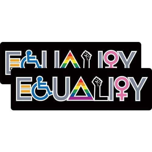2 Pack Equality Bumper Sticker Decal, Love is Love Decal-Equality Banner, Decals for Laptop Car Bumper Window 7.8x2.4"
